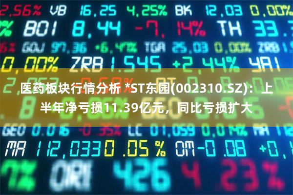 医药板块行情分析 *ST东园(002310.SZ)：上半年净亏损11.39亿元，同比亏损扩大