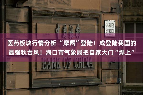 医药板块行情分析 “摩羯”登陆！成登陆我国的最强秋台风！海口市气象局把自家大门“焊上”